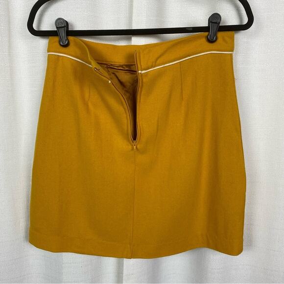 ModCloth Mustard Yellow Own The Era Wool Blend Mini Skirt Sz.M NWT - Picture 9 of 12